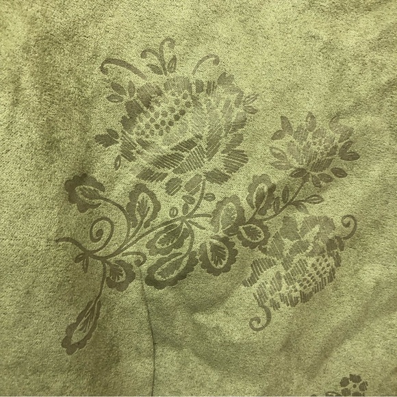 Baxter & Wells Green Embossed Washable Suede Button Front Shirt Size XL NWT - Picture 3 of 6